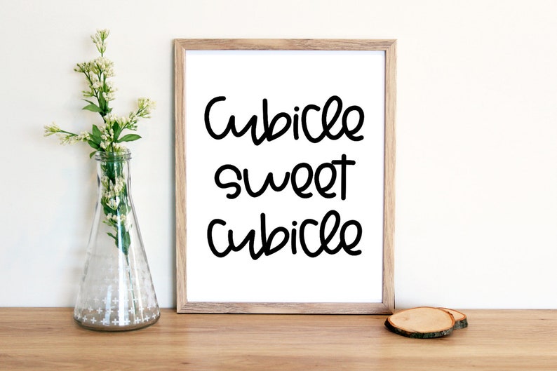 Cubicle Sweet Cubicle PRINTABLE Office Sign Coworker Gift - Etsy