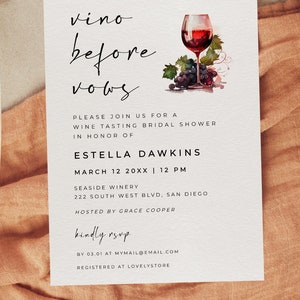 Vino Before Vows Template