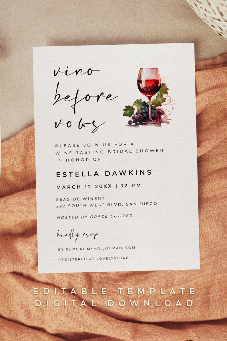 Vino Before Vows Template