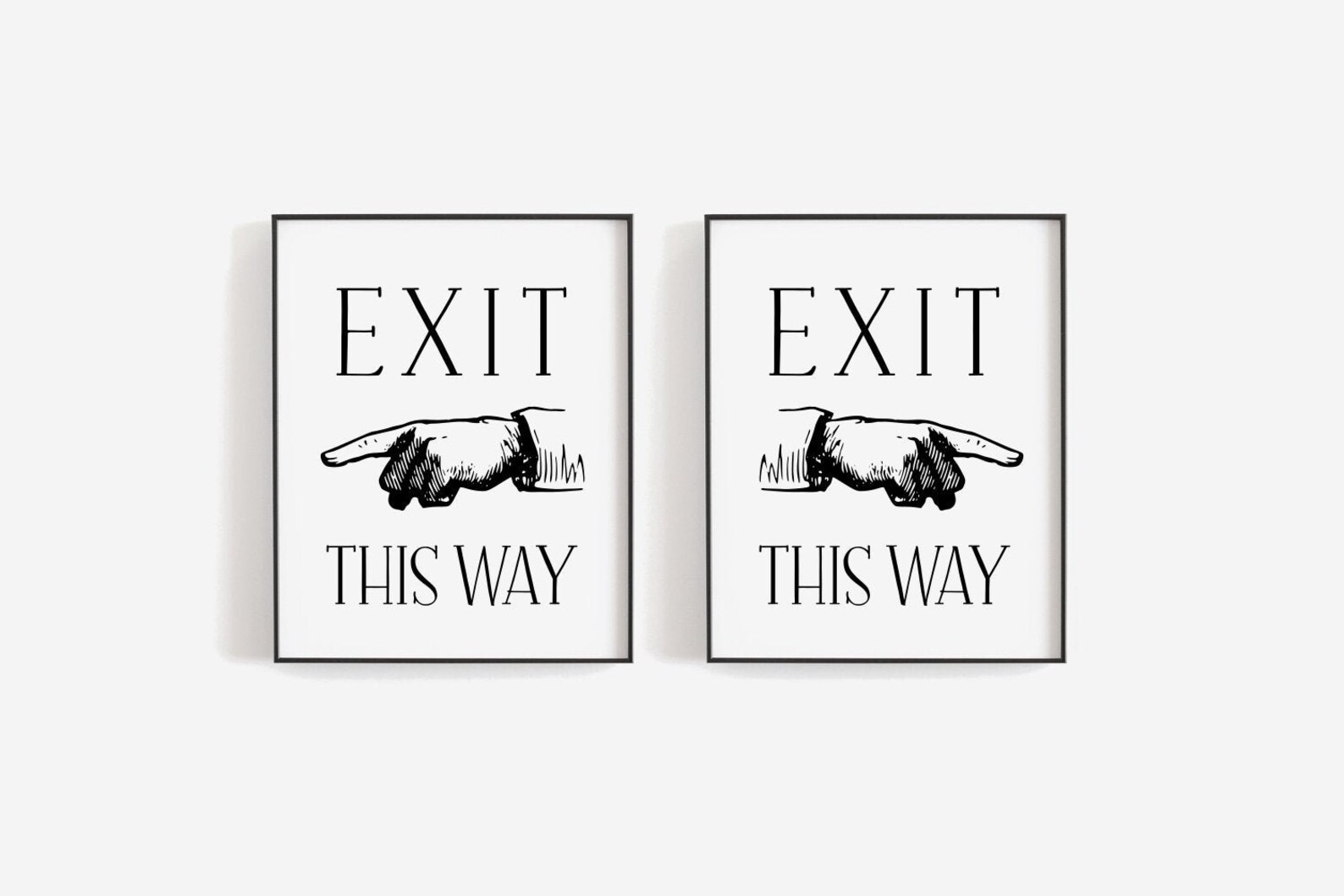 Exit This Way, Printable Poster, Exit Sign, Dorm Decor, Finger Pointing