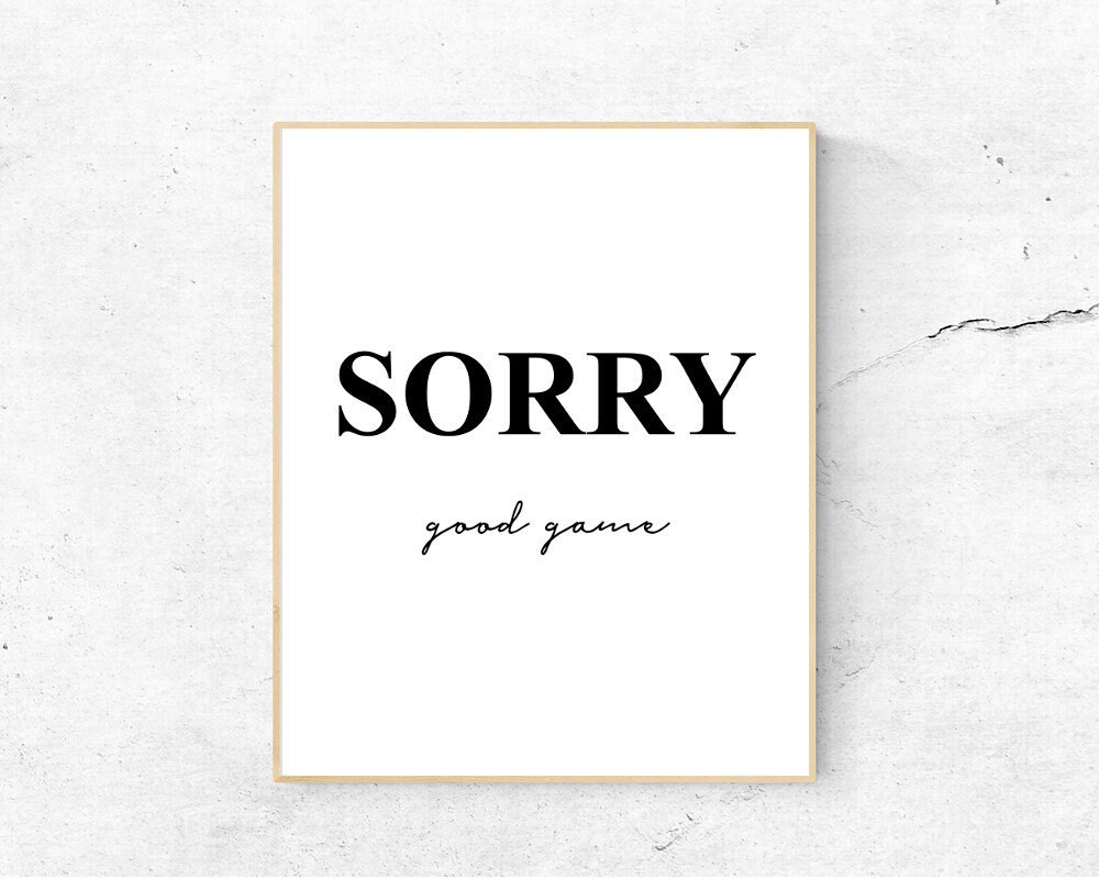 Sorry good game PRINTABLE quote Rugby gifts for boyfriend ...