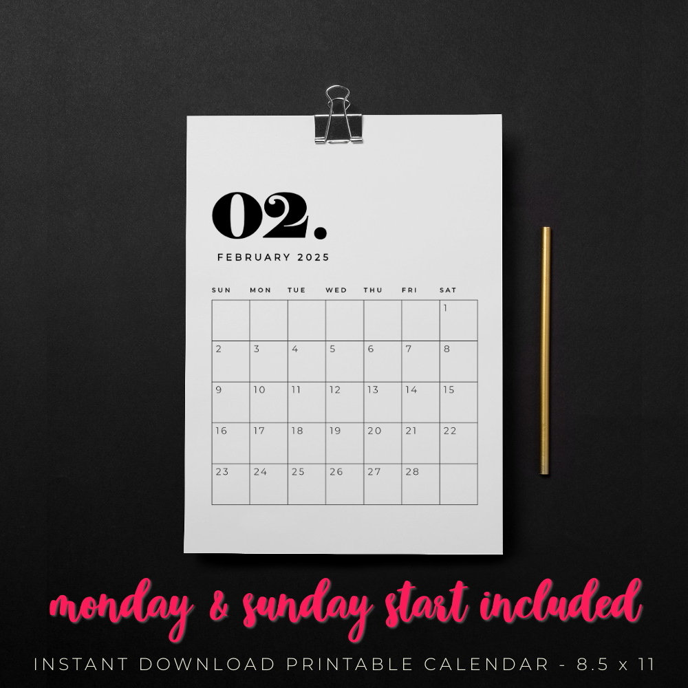 February 2025 Calendar Printable, February Calendar, Pregnancy Calendar, February 2025 Baby Announcement - Etsy february-2025-calendar-printable-february-calendar-pregnancy-calendar-february-2025-baby-announcement-etsy