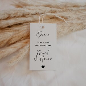 Thank You for Being My Bridesmaid, Bridesmaid Thank You Favor Tag ...