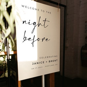 Rehearsal Dinner Welcome Sign