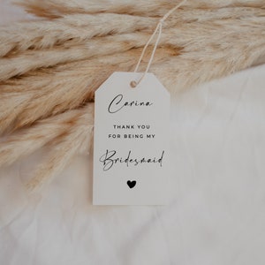 Thank You for Being My Bridesmaid, Bridesmaid Thank You Favor Tag ...