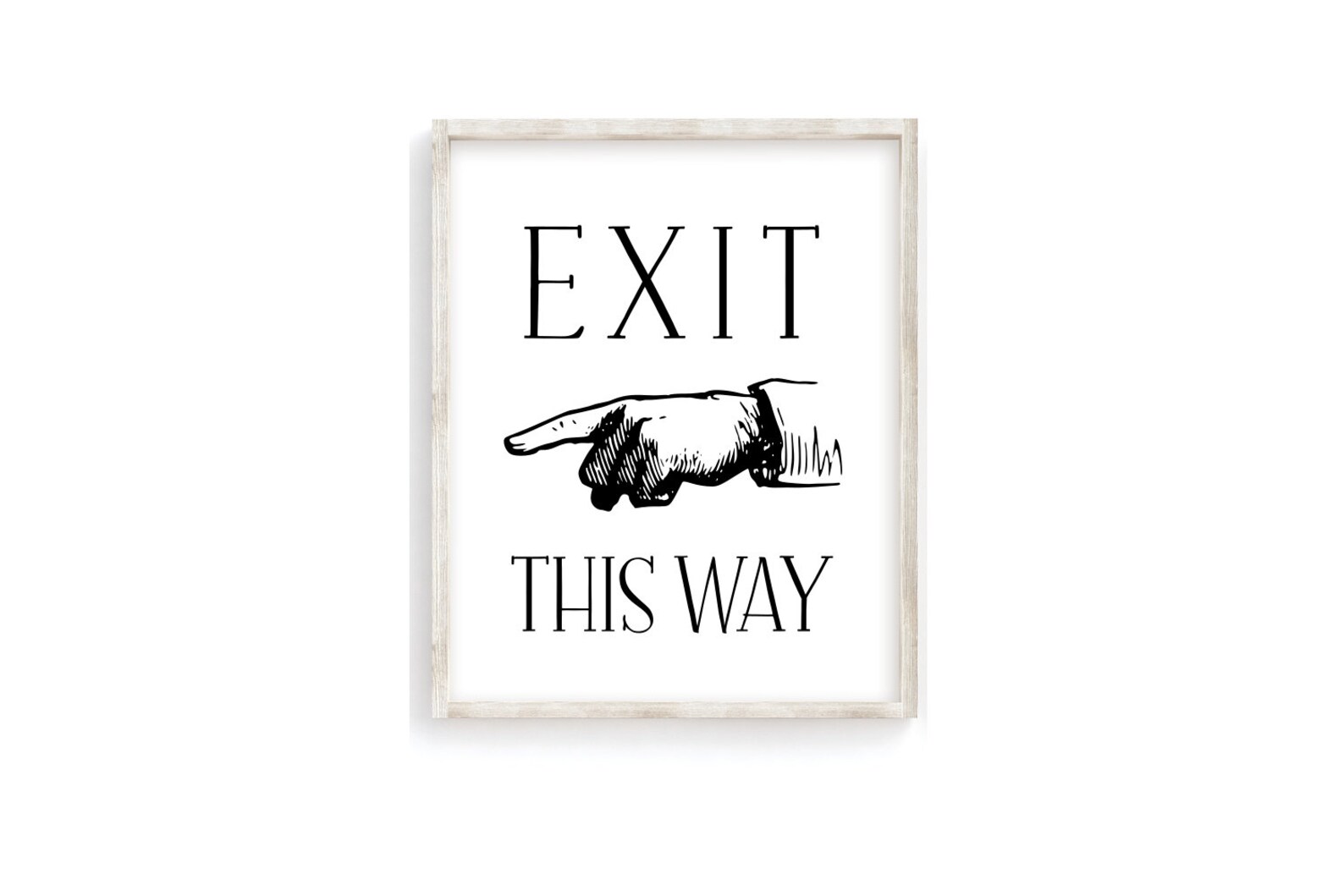 Exit This Way PRINTABLE Poster Exit Sign Dorm Decor Finger | Etsy