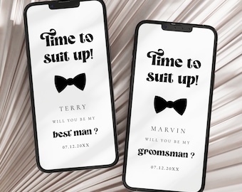 Groomsmen Proposal, Will You Be My Best Man, Electronic Proposal, Simple Retro Phone Ecard