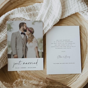 Je viens de se marier, modèle de carte photo, faire-part de mariage, faire-part de mariage, carte imprimable, modèle modifiable - Alfreda