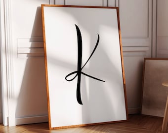 Letter K Printable, Initial Prints, Printable Monogram, Letter K Print