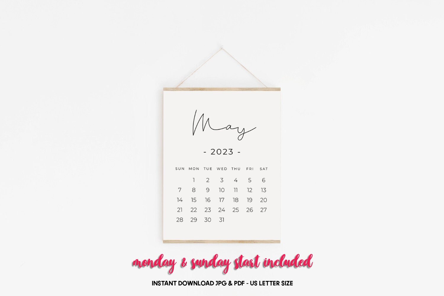 May 2023 PRINTABLE Calendar Pregnancy Calendar Digital - Etsy Finland