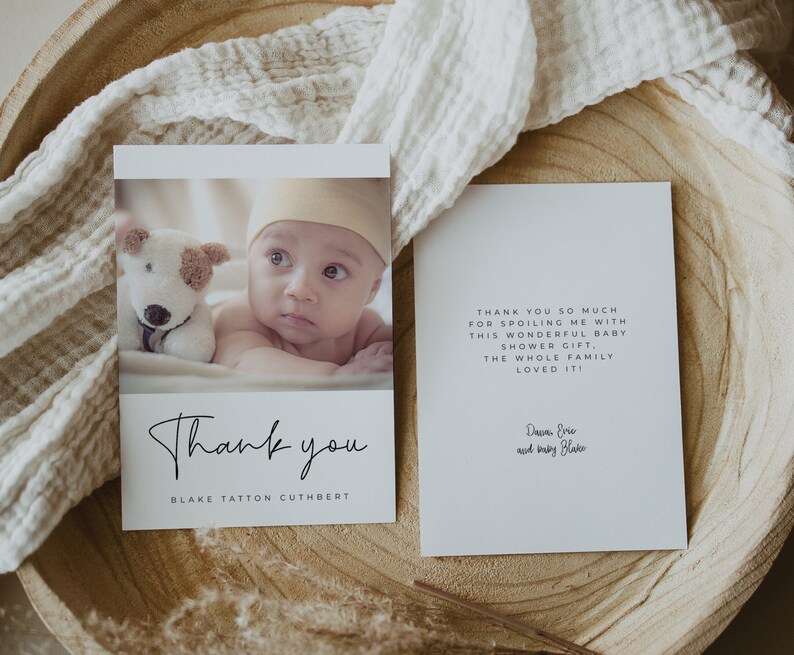 Baby Shower Thank You Card Digital Download Photo Cards Etsy