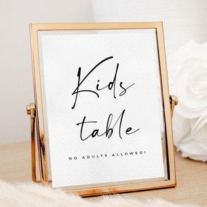 Kids Table Sign For Wedding, Kids Activity Table Editable Template, Wedding Kids Table Alfreda imagem 2