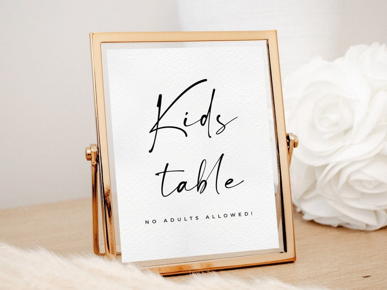 Kids Table Sign For Wedding, Kids Activity Table Editable Template, Wedding Kids Table Alfreda imagem 2