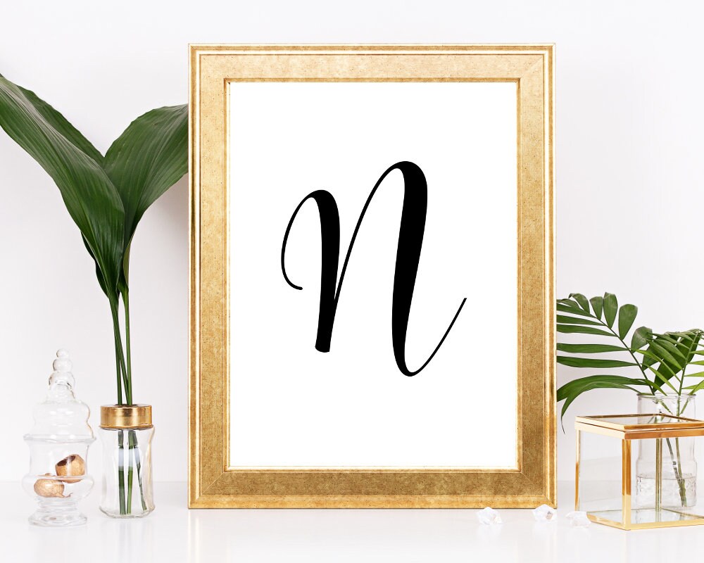 Letter N wall decor PRINTABLE wall art Nursery decor Baby Etsy