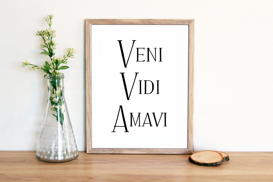 Veni Vidi Amavi PRINTABLE wall art Latin quotes Class decor | Etsy
