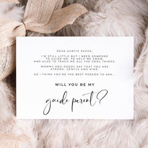 Tarjeta de propuesta para padres guía, propuesta de padrino imprimible, descarga digital