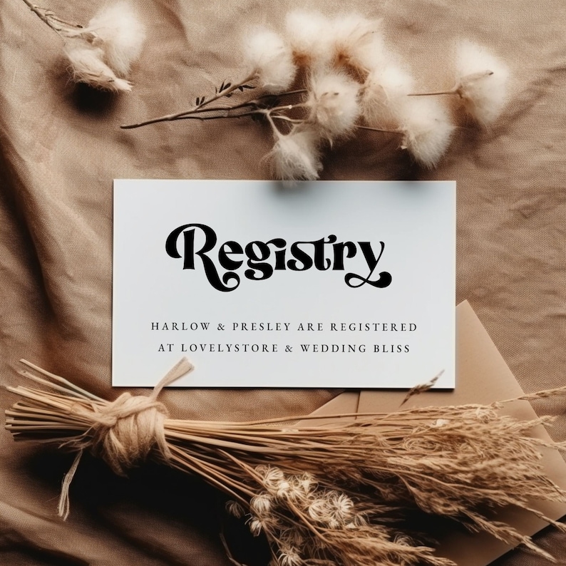Baby Shower Registry Card