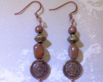 Bronze und Kupfer Boho Ohrringe