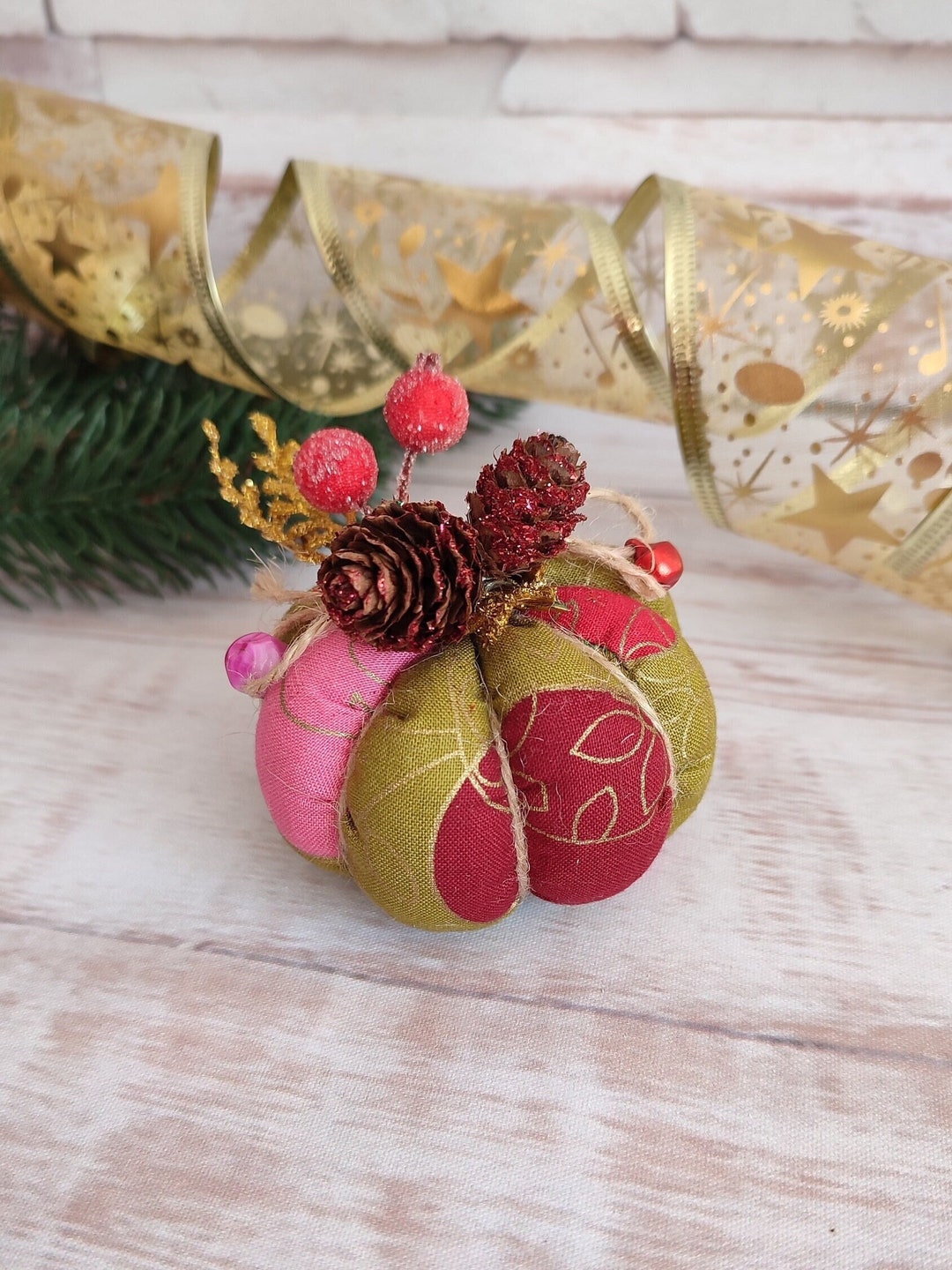 christmas-centerpiece-for-dinning-table-or-just-pincushion-etsy
