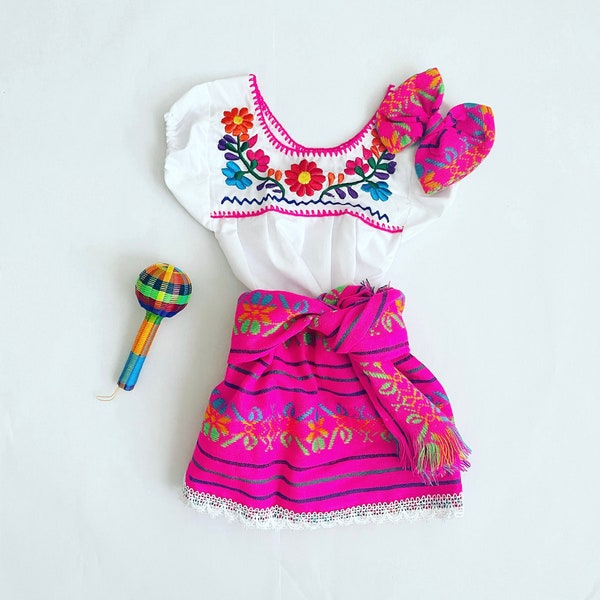 Pink Baby Girl Mexican Outfit