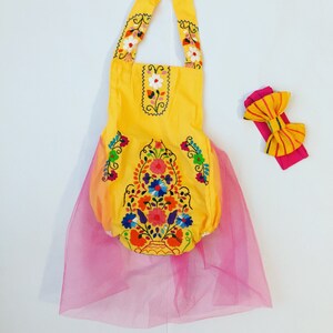 Baby Girl Mexican Outfit Romper in Yellow