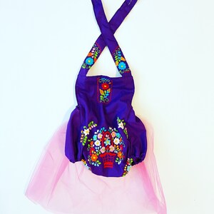Purple Baby Girl Mexican Outfit Romper