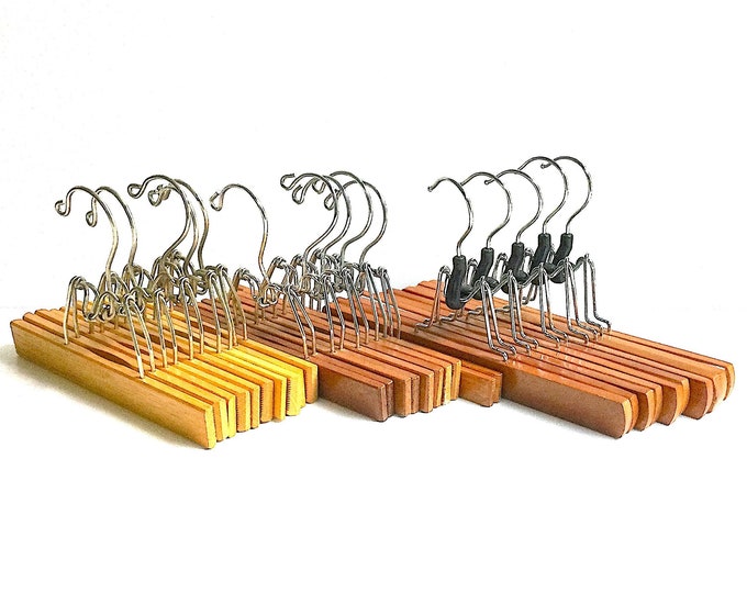 Choose Your Set 5 Vintage Wooden Clamp Hangers / Wooden Hanger Instant