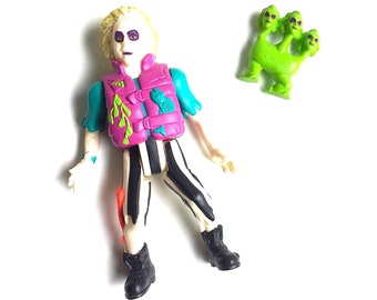 Vintage pop culture toys: 2002 light-up E.T. keychain / 1990 Shipwreck Beetlejuice & Horrible Hydra
