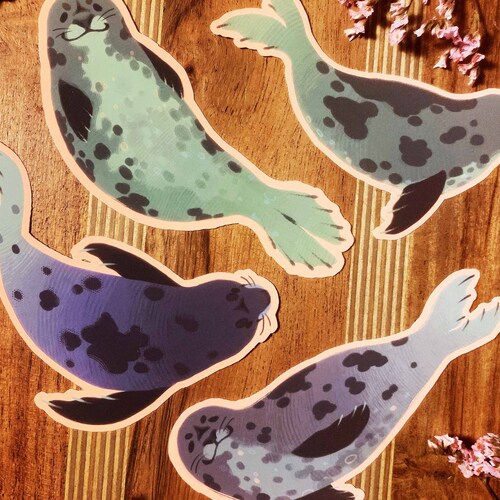 Seals Vinyl Sticker Seal Family Sticker Cute Seal Sticker Etsy