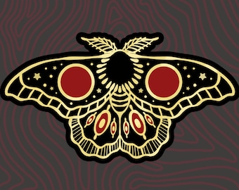 Gold Foil Mothman Moth Sticker