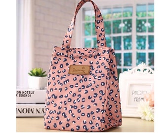 cheetah print lunch bag