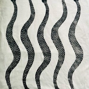Snake Linoprint Tshirt: unique hand printed pattern python short sleeve shirt unisex image 5
