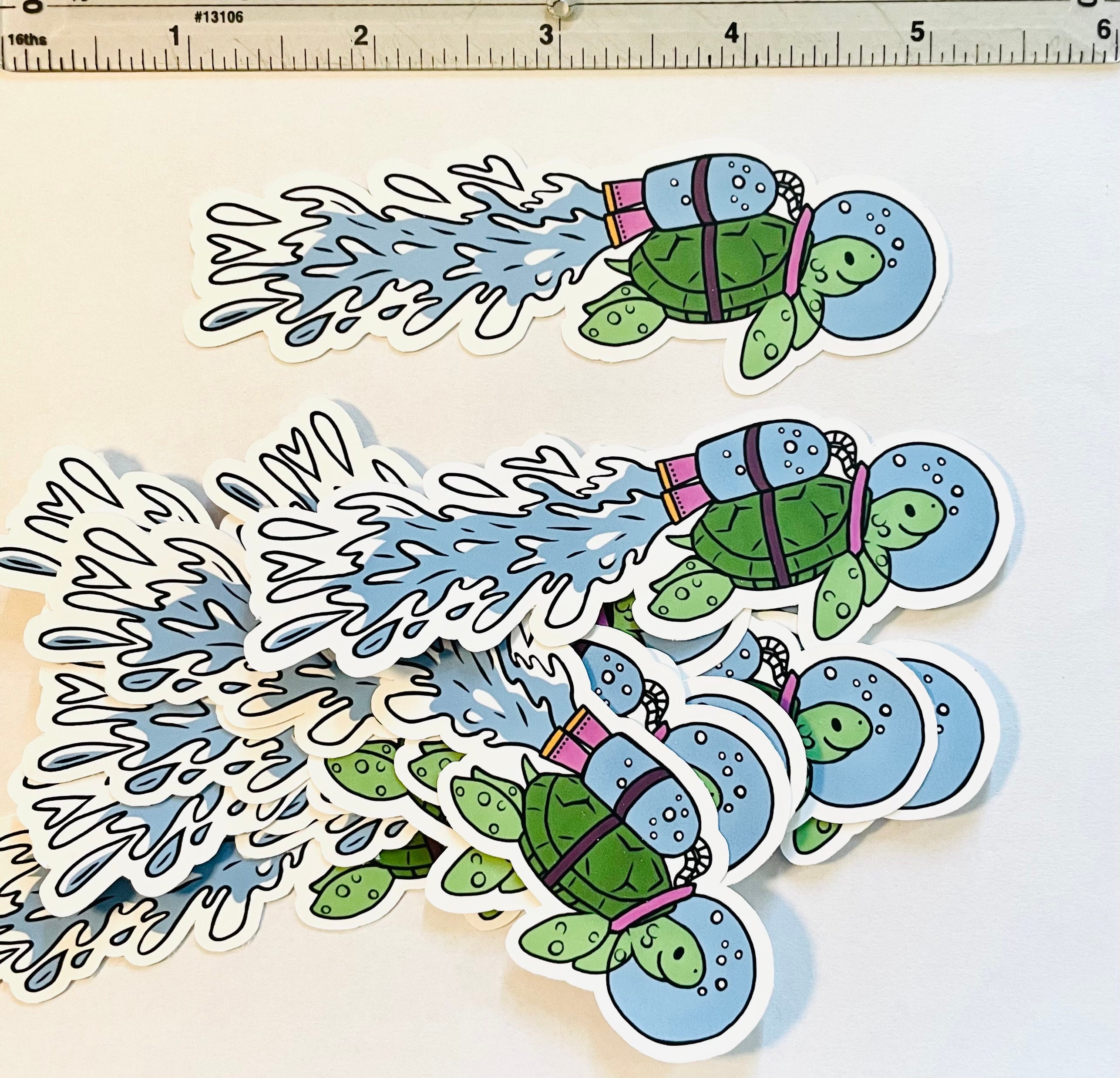 Jetpack Seaturtle Sticker - Holographic 4x1.5