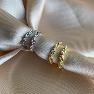 Dainty Link Hoop Earrings - Chain Hoop Earrings - Tiny Hoop Earrings - Linked Hoop Earrings - Minimalist Hoops - Cartilage Hoop