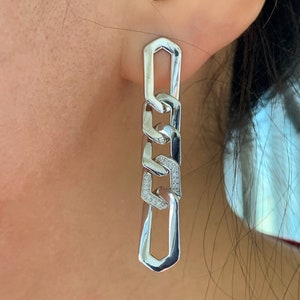 Chain Link Earrings - Statement Earrings - Chain Earrings - Gold Dangle Earrings - Gold Linked Earrings - Minimalist Earrings - Drop Earring