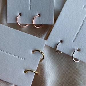 14K Gold plated Hoop Earrings - Huggie Hoop Earrings - Sterling Silver Hoop Earrings - Rose Gold Hoop Earrings - Simple Hoop Earrings 119