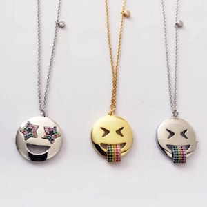 Emoji Necklace - Rainbow Necklace - Star Necklace - Charm Necklace - Funny Gift - Cute Necklace - Birthday Gift - Gift for Girl