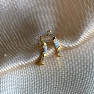 Small Hoop Earrings - Tiny Hoop Earrings - Thin Mini Huggie - Cubic Zirconia Hoops - Minimalist Hoops - Earrings for the second Hole 5-23