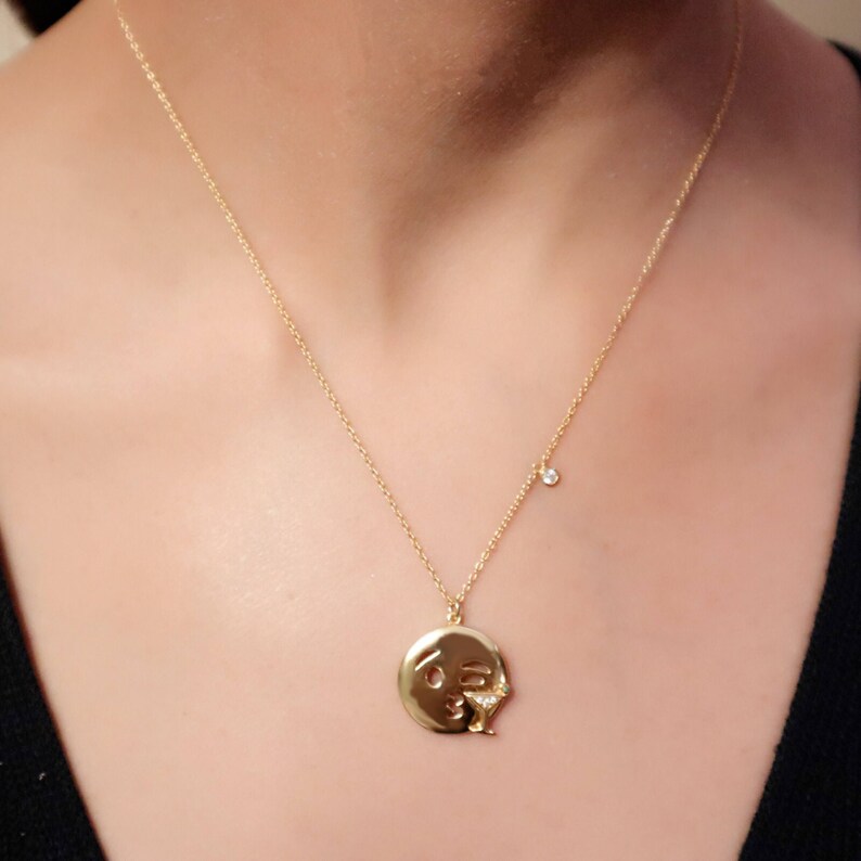 Emoji collar oro collar lindo collar regalo para chica estoy Etsy México