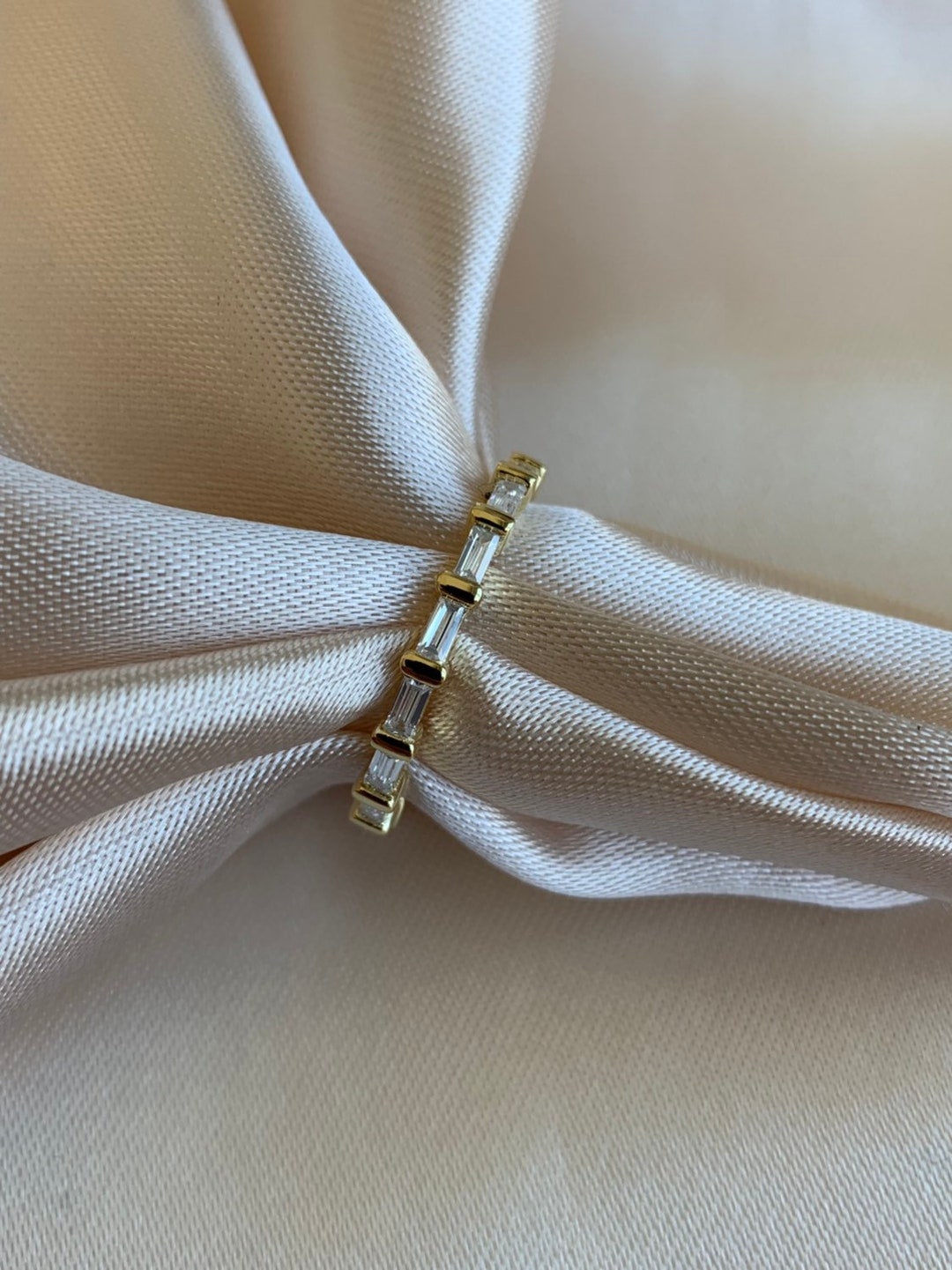 Dainty Cubic Zirconia Ring - 14K Gold Plated Sterling Silver - Etsy