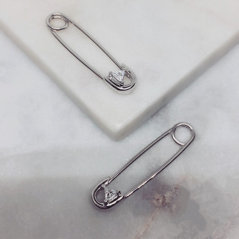 Safety Pin Earrings Modern Earrings Safety Pins Punk Etsy