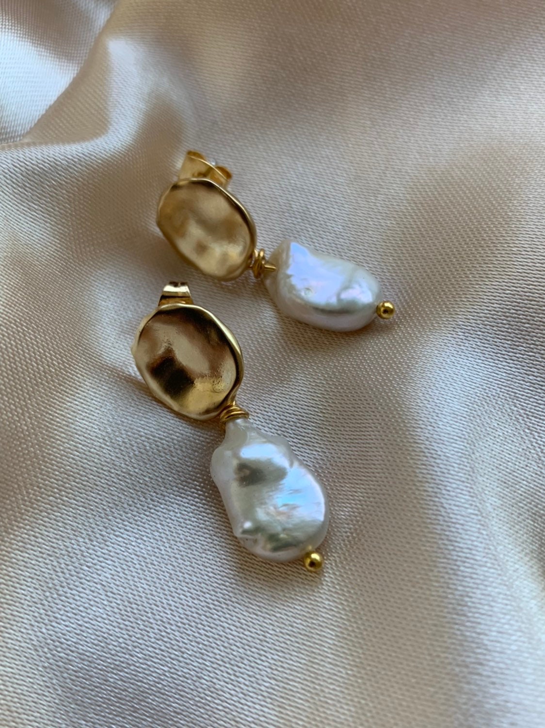 Pearl Earrings Baroque Pearl Earrings Dangle Pearl - Etsy Israel