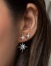 North Star Earrings - Ear Jacket - CZ Star Studs - Silver Ear Jacket - Starburst Silver Ear Jackets - Star Ear Climber - Star Ear Jacket 87 