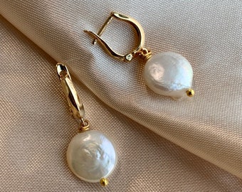 Barockpärlörhängen – 14K guld, sterlingsilver