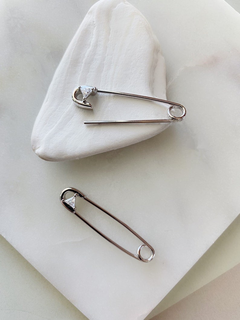 Safety Pin Earrings Modern Earrings Safety Pins Punk Etsy