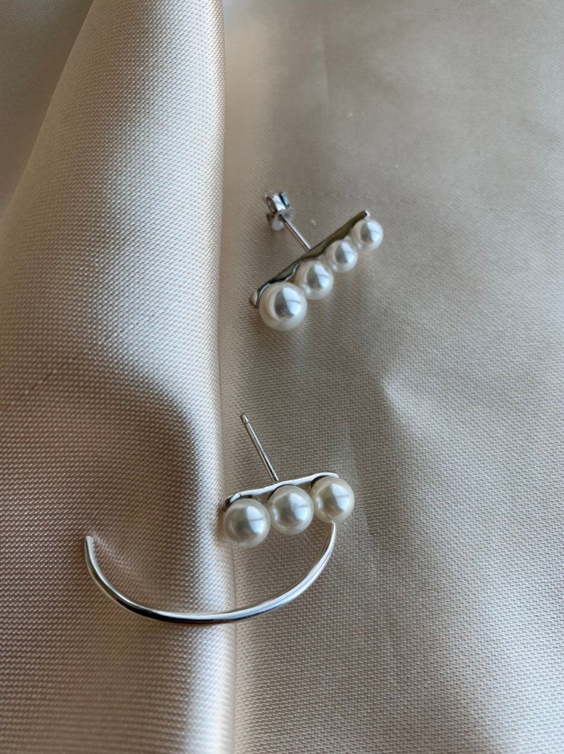 Ear Cuff Pearl Earrings Pearl Ear Cuff Suspender - Etsy