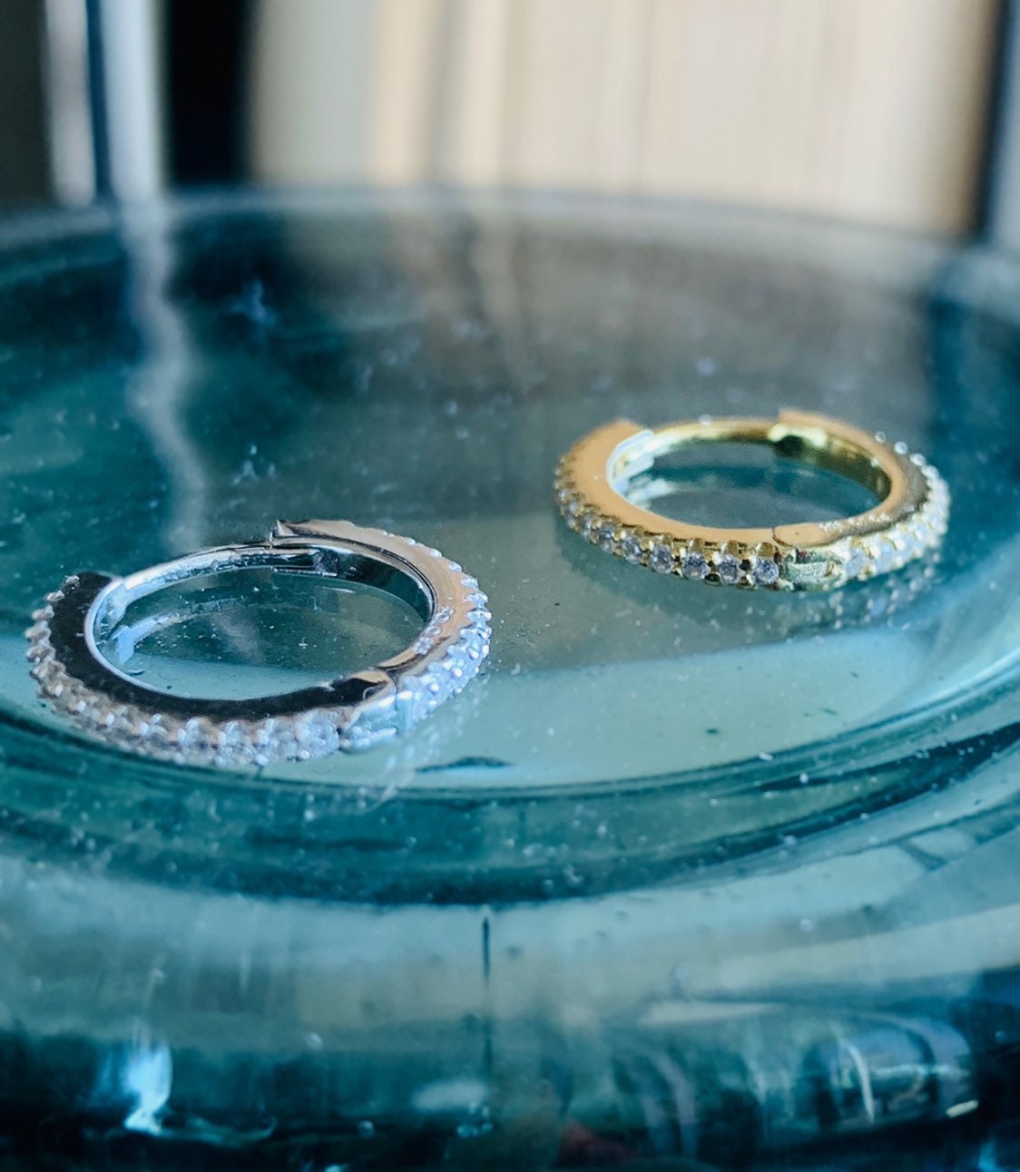 PJ Star Orecchini A Cerchio Da Donna, In Rame E Zirconi Brillanti