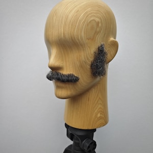 Realistic Fake Sideburns Kit 100% Real Human Hair Full Handmade