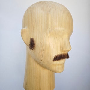 Realistic Fake Sideburns and moustache Kit 100% Real Human Hair Full Handmade