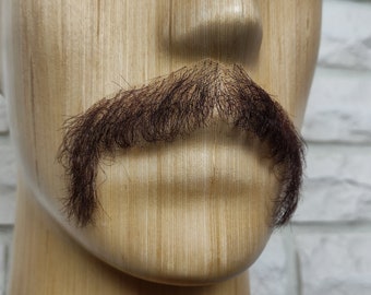 Realistic Fake Moustache, Human Hair, full hand made
